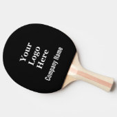 Raquette De Ping Pong Simple noir et blanc Votre logo ici Modèle (Côté)