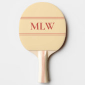 Raquette De Ping Pong Simple pêche et rouge monogramme (Dos)