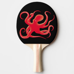 Raquette De Ping Pong Simple rouge vectoriel art octopus Silhouette