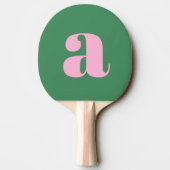 Raquette De Ping Pong Simple Summer Pink Green Retro Monogram Initial (Dos)