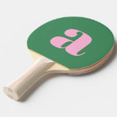 Raquette De Ping Pong Simple Summer Pink Green Retro Monogram Initial (Devant Angle)