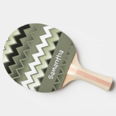 Raquette De Ping Pong Simplement ZigZag - Vert olive (Côté)