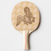 Raquette De Ping Pong Sirène assise (Dos)