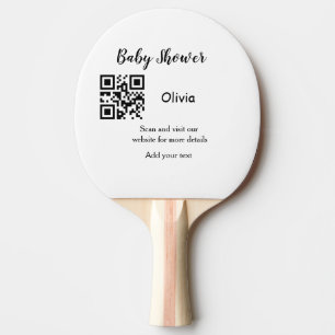 Raquette De Ping Pong Site web de fête de bébé simple code barre QR ajou