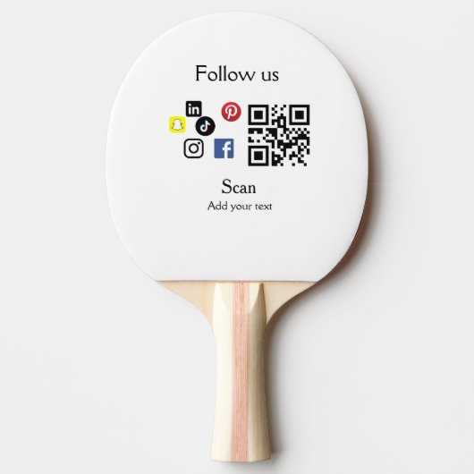 Raquette De Ping Pong Site web d'entreprise simple code à barres QR code (Devant)