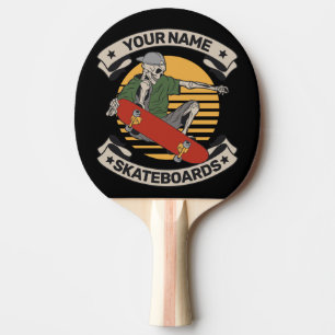 Raquette De Ping Pong Skateboard personnalisé Nez Grab Skeleton Skeleto