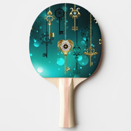 Raquette De Ping Pong Skeleton Keys on Green Background (Devant)