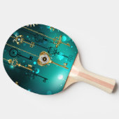 Raquette De Ping Pong Skeleton Keys on Green Background (Côté)
