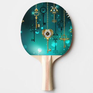 Raquette De Ping Pong Skeleton Keys on Green Background