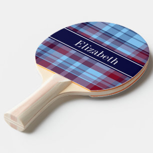 Raquette De Ping Pong Sky Blue Navy Bourgogne Preppy Madras N Monogram