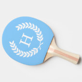 Raquette De Ping Pong Sky Blue What Blé Laurel Wreath Initial Monogramme (Côté)