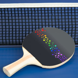 Raquette De Ping Pong SlipperyJoe aime les bulles rouge orange jaune ver