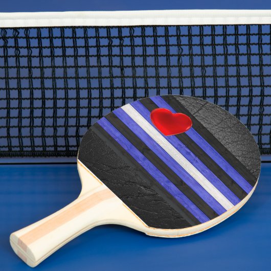 Raquette De Ping Pong SlipperyJoe, Drapeau Gay Leather Pride, bois, noir (Insitu)