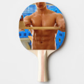 Raquette De Ping Pong SlipperyJoe homme musclé abs vestiaire pièce carre (Devant)