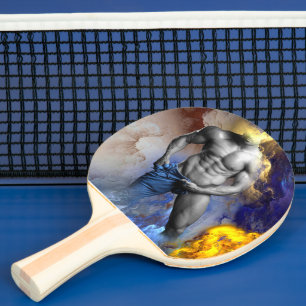 Raquette De Ping Pong SlipperyJoe's Man steamy shirt abs six pack