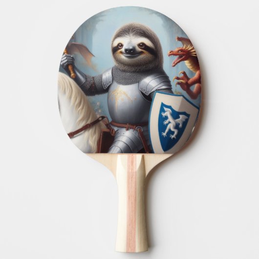 Raquette De Ping Pong Sloth Knight Fighting Dragons (Devant)