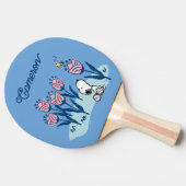 Raquette De Ping Pong Snoopy d'arachides et Fleur de bois | Ajouter Votr (Côté)