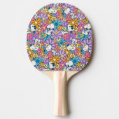 Raquette De Ping Pong Snoopy & Motif de fleurs de bois (Devant)