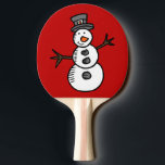 Raquette De Ping Pong Snowman<br><div class="desc">Illustration pour Christmas with cute,  smiley snowman decoration. C'est possible to change the background color and to add different one to the design with your choice.</div>