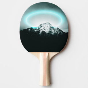 Raquette De Ping Pong Snowy mountain mysterious blue neon light