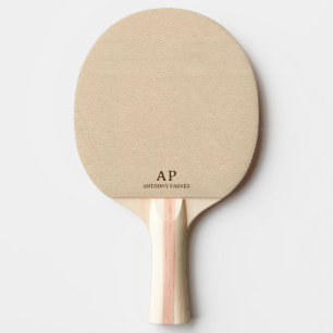 Raquette De Ping Pong Sobre apparence de cuir beige