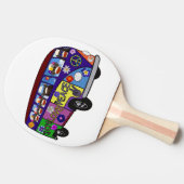 Raquette De Ping Pong Sock Monkey Peace Bus (Côté)