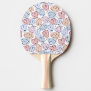 Raquette De Ping Pong Soft Hearts : Continuous Line Valentine's