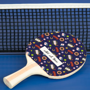 Raquette De Ping Pong Soirée Casino   Bleu