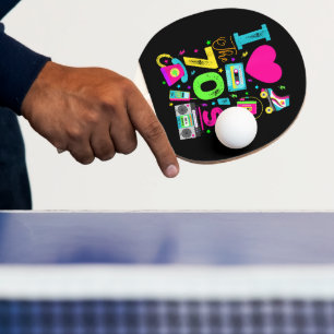 Raquette De Ping Pong Soirée Rétro dans le Style Vintage des Années 1970