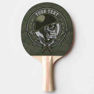 Raquette De Ping Pong Soldat de Camo militaire personnalisé : crâne et