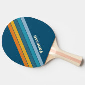 Raquette De Ping Pong Soleil bleu rayé avec nom (Côté)