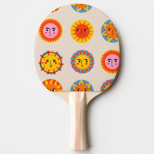 Raquette De Ping Pong soleils Abstraits : motif sans couture ethnique. (Devant)