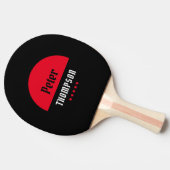 Raquette De Ping Pong son nom logo rouge (Côté)