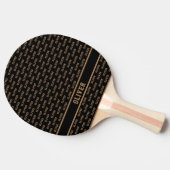 Raquette De Ping Pong Son nom Motif moderne sur noir (Côté)