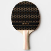 Raquette De Ping Pong Son nom Motif moderne sur noir (Devant)
