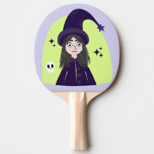 Raquette De Ping Pong Sorcière Charmante Colère Mignonne