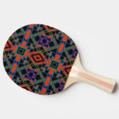 Raquette De Ping Pong Southwestern Symmetrical Tiled Pattern Line Art (Côté)