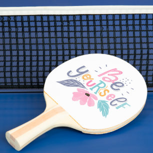Raquette De Ping Pong Soyez vous-même   Fleurs Pastel