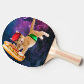 Raquette De Ping Pong Spatiale chat avec casquette et sac à dos (Côté)