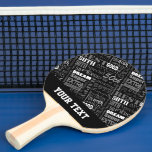 Raquette De Ping Pong Special 50th Birthday Party Personnalisé Monogramm<br><div class="desc">Typographie unique et spéciale thème 50e anniversaire décoration et cadeaux de fête. Le texte comprend féroce et fab à 50. fabuleux à 50, extraordinaire 50ème anniversaire, extra spécial 50ème anniversaire, heureux 50ème anniversaire, rocking 50ème anniversaire, beau à 50, et extraordinaire 50ème anniversaire. Texte en gras clair en blanc, noir et...</div>