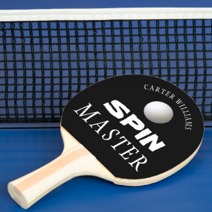 Raquette De Ping Pong SPIN MASTER Personnalisé Editable Black