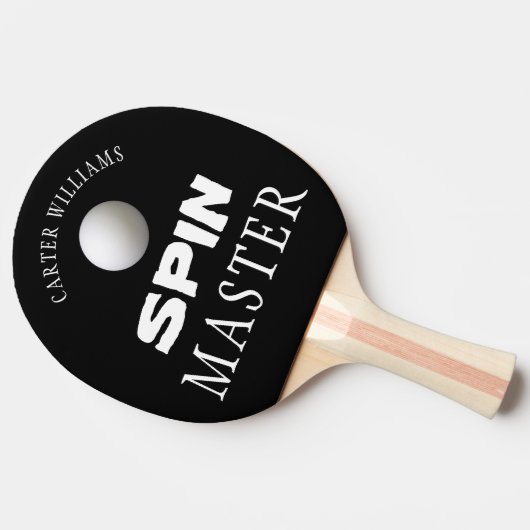 Raquette De Ping Pong SPIN MASTER Personnalisé Editable Black (Côté)