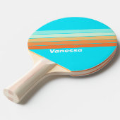 Raquette De Ping Pong Splash Tropique rayé avec le nom (Devant Angle)