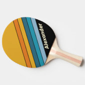 Raquette De Ping Pong Sport Black Rainbow Striped with Name (Côté)