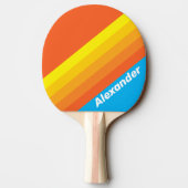 Raquette De Ping Pong Sport Sunburst Sea Stripes with Name (Dos)