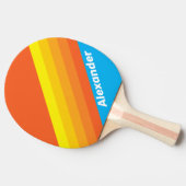 Raquette De Ping Pong Sport Sunburst Sea Stripes with Name (Côté)