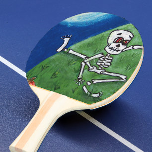 Raquette De Ping Pong Squelette de chauve-souris de lune de danse drôle