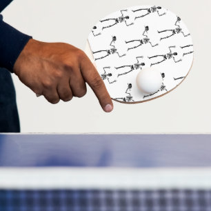 Raquette De Ping Pong Squelettes d'Halloween, friandise ou farce, Hou