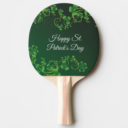 Raquette De Ping Pong St. Patrick's Day Green Vine Shamrock Irish Party (Devant)
