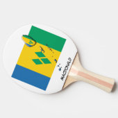Raquette De Ping Pong ST VINCENT DRAPEAU & CARTE Personnalisé (Côté)
